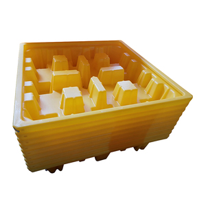 Palettes Euro en plastique anti-déversement d'huile Palette de confinement des déversements en plastique détachable de grande taille 1300*1300mm 4 tambours Palette de déversement Ibc - Product Image 2