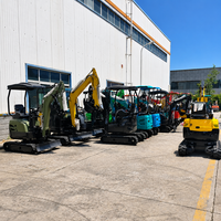 Pengiriman Gratis Mini Excavator EPA Mesin Diesel Kubota 1.8 Ton Crawler Micro Digger 1 Ton 2 Ton Excavator Kecil Pertanian untuk Dijual
