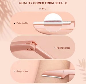 Folding Ladies <b>Face</b> <b>Shaver</b> Anti Scratch Eyebrow Trimmer Facial Razor Makeup Tool - Product Image 6