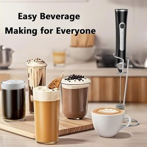 Handheld Milk Frother for Coffee & <b>Tea</b> Rechargeable 3-Speed Electric Whisk with 304 Stainless Steel Coffee & <b>Tea</b> Tools - Product Image 2
