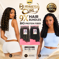 Julianna Wholesale: Extension per Capelli in Fibra Sintetica Bio 9X Burmese Curly, Morbidi e Naturali, di Lusso, con Proteine e Fibre Organiche