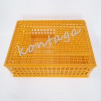 Caisse de transport pliable en plastique pour volailles, cage à poulets empilable avec porte coulissante, ventilée, en PP, pour oiseaux vivants, canards, pigeons
