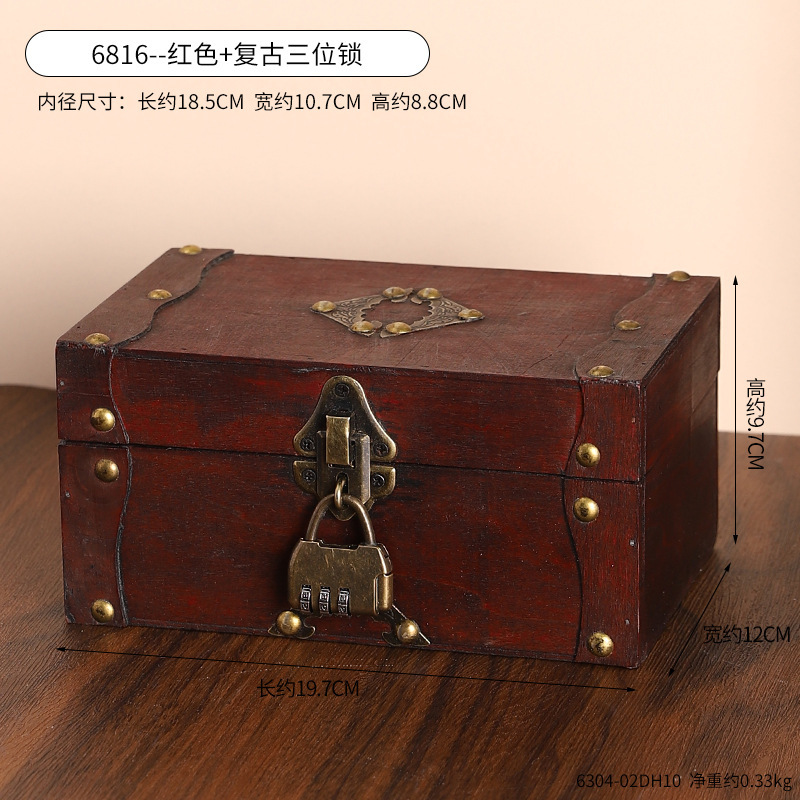 6816-02DH10--6816--Serrure tridimensionnelle rétro rouge