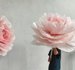 Peonías y Camelias Gigantes de Organza Transparente, Ideales para Decoración de Ventanas de Boda Los colores se pueden personalizar - Product Image 6