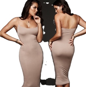 Sexy vicino al corpo abito gonna a tubino con bretelle sottili e morbide - Product Image 1
