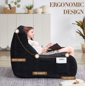 Modern <b>Bean</b> <b>Bag</b> Chair for Adults with Armrests-Oversized Comfy Lounge Chair for Living Room & Home Office - Product Image 4