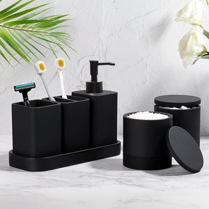 Artículos de baño de resina de diseño moderno de alta calidad, 6 uds., decoración para el hogar, juegos de accesorios de baño de poliresina - Product Image 1