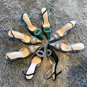 Sandalias de Tacón Alto con Cristales y Pedrería, Estilo Europeo y Americano, para Mujer, Novedad 2025, Moda para Novias - Product Image 1