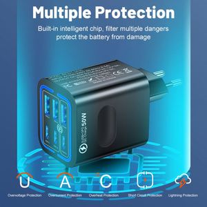 Station de charge rapide multi-appareils 6 ports PD30W Type-C + adaptateur de voyage US/EU/UK - Product Image 2