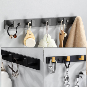 DS4949 adesivo adesivo gancio per porta Non trapanatura appendiabiti per cappelli porta appendiabiti in alluminio solido gancio da parete - Product Image 1