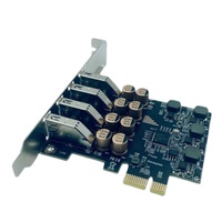 Carte d'extension USB-A alimentée par bus PCI-E vers interface carte graphique, 4 ports USB 3.0 haute vitesse, 10A, nouveau boîtier de planche arrière pour ordinateur de bureau