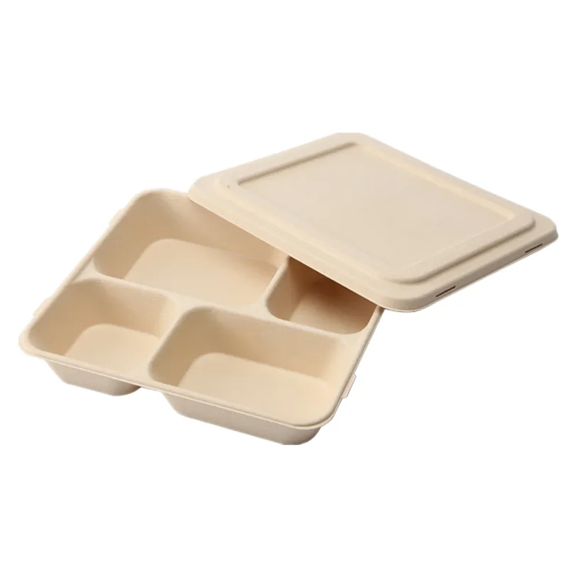 Vente en gros Récipient à emporter Boîte à nourriture en papier Boîte à lunch jetable Bento pour traiteur