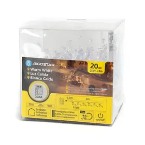 Guirnalda de luces con pilas 3AA, ciervo colgante, blanco cálido, 3 m - ideal para decoraciones festivas y para ambientar espacios. - Product Image 3