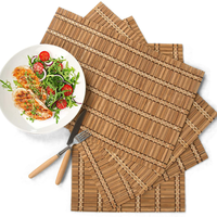 Set de table rectangulaire multifonctionnel en bambou vintage fait main, style zen asiatique, décoration de table à manger classique japonaise, tapis durables