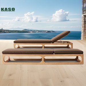 Chaise longue <span class=keywords><strong>de</strong></span> luxe en bois pour hôtel, <span class=keywords><strong>jardin</strong></span>, piscine, en rotin, teck, aluminium, corde et osier, double, pour extérieur - Product Image 2