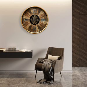 120 cm thêm lớn đương đại sắt Đồng hồ treo tường mặt duy nhất thực sự di chuyển bánh răng kim hiển thị mô hình vuông cho phòng khách - Product Image 6