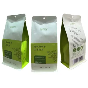 Custom Logo Printed White Kraft Paper Food Pouch Stand Up Pouch For Snack Coffee Tea Moisture Proof With Gravure Printing