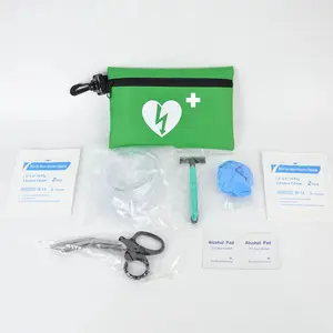 Aed-Kit de primeros auxilios para RCP, Mini Kit de rescate, bolsa de nailon con llavero, RCP life con llavero