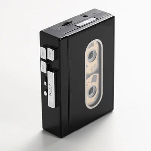 Lecteur de cassettes rétro noir avec fonction d'auto-réversement, transcription USB et prise casque 3,5 mm - Product Image 6