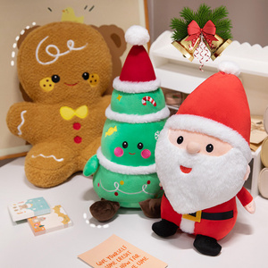 Nuevo poliéster personalizado suave relleno árbol de Navidad Santa Claus <span class=keywords><strong>Gingerman</strong></span> juguetes de peluche muñecas PP algodón relleno edredón bordado - Product Image 2