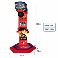 Machine de boxe électrique commerciale d'intérieur robuste - Fonctionne à la pièce, prise universelle, garantie 1 an, force adulte, métal, CE