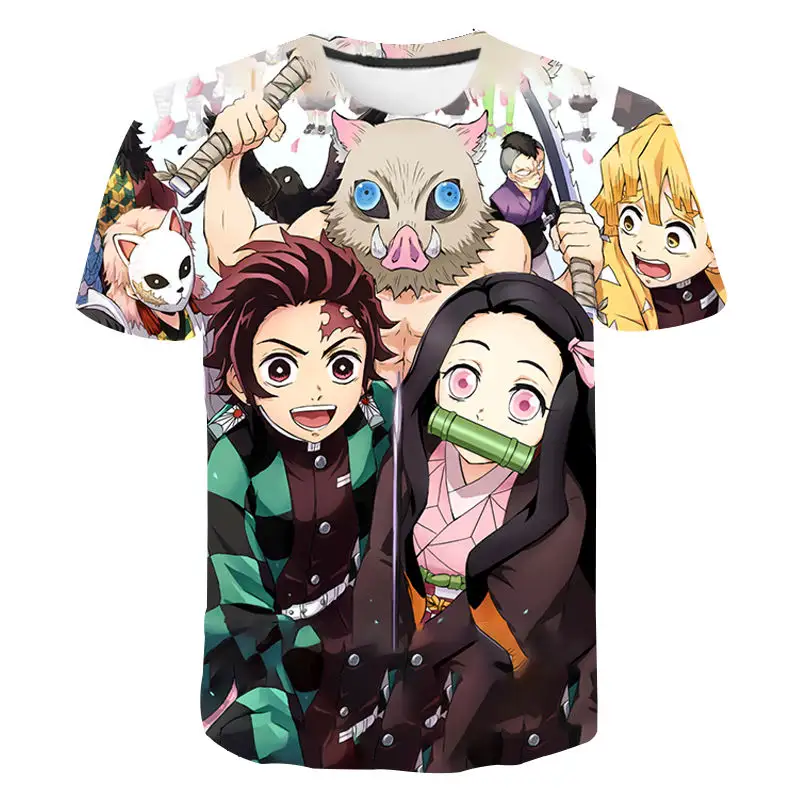 Kimetsu no Yaiba Printed 3D T-shirt Men Women Children Summer Cool Tee Tops Male Streetwear Cool Anime Demon Slayer T Shirt