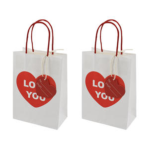 Wholesale Kraft Paper Handle <b>Bags</b> Valentine's Day Reusable Shopping Logo <b>Craft</b> Printed Luxury Gift White Paper <b>Bags</b> - Product Image 5