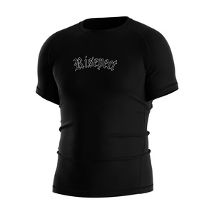 Bold Heavy-Metal Quick-Dry Durable UPF50+ Athletic <b>Compression</b> <b>Shirt</b> Rash Guard Featuring Metalcore Print Letters - Product Image 2