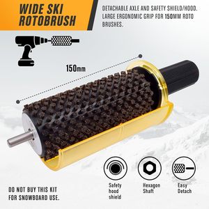 Kit de brosse rotative pour ski de 100 mm avec poignée, axe et sac de protection pour perceuse électrique - Product Image 5