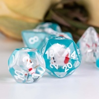 Pour Udixi Logo personnalisable bleu canard de noël résine RPG jeu de dés donjons polyédriques Dragons dés en résine avec Logo personnalisable