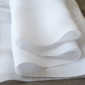 Tissu de rideau en organza microfibre 100 % polyester ignifuge naturellement teint uni en gros - Product Image 3