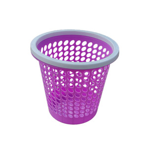 Hollow Plastic Wastebasket 8L Cylindrical Indoor Outdoor Storage Bin Mixed <b>Color</b> Big Size - Product Image 5