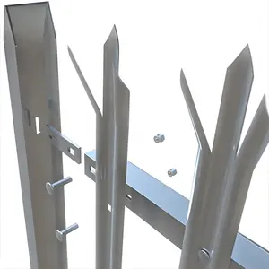 2024 Hot Sale Steel Palisade Fence Gate For Sale / 2.4m High W Pale Steel Security Palisade Fence Factory