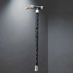 Elegant Walking Stick With Silver Eagle <b>Head</b> with Vintage-<b>style</b> Wooden Work Craftsmanship Perfect for Personal <b>Style</b> - Product Image 1