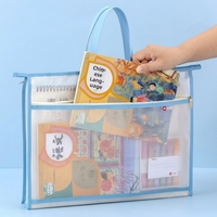 Pochette transparente A3 imperméable extra-large avec fermeture éclair pour documents, idéale pour les fournitures scolaires et les devoirs des élèves du primaire et du collège