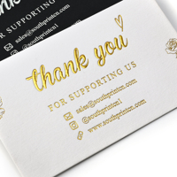 Carte de remerciement personnalisée avec logo gravé, estampage à chaud or/argent, pour soutenir ma petite entreprise