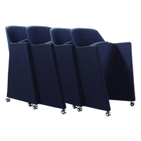 Chaise de bureau pour invités, siège pliable en tissu, avec roulettes à roulettes
