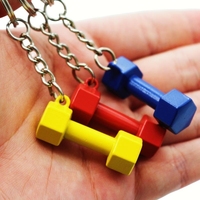 Paire d'haltères multifonctionnelles pour entraînement à domicile, design personnalisé, porte-clés en métal DIY CHAVEIRO, porte-clés design en forme d'haltères de gym