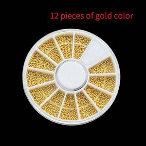 SunelPort Nail Art – Plateau rotatif 12 compartiments pour bijoux, petites perles en acier dorées et argentées de 1 mm, en alliage, non-décolorantes, non-fixables à chaud, pour caviar et strass - Product Image 5