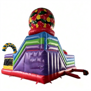 Castillo Inflable Comercial <span class=keywords><strong>de</strong></span> PVC con Tobogán, Temática Candy Land, <span class=keywords><strong>para</strong></span> <span class=keywords><strong>Alquiler</strong></span> en Fiestas y <span class=keywords><strong>Eventos</strong></span> <span class=keywords><strong>de</strong></span> Carnaval - Product Image 3