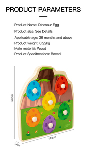 Hot New Arrivals Best-Selling Dinosaur Egg Color Matching Manufacturer Direct Sale Kids Educational Wooden Toys For Boys Girls - Product Image 6