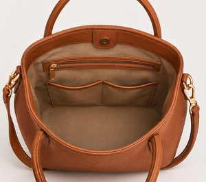 Full Grain Calf Leather Women's Satchel <b>Handbag</b> Classic Elegant Stylish <b>Large</b> Capacity Durable Lightweight - Product Image 4