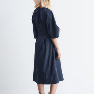 <span class=keywords><strong>Vestido</strong></span> Formal Elegante de Alta Calidad para Otoño, <span class=keywords><strong>Vestido</strong></span> <span class=keywords><strong>Midi</strong></span> Sencillo de Algodón Popelín con Cuello Redondo y <span class=keywords><strong>Manga</strong></span> <span class=keywords><strong>Media</strong></span>, <span class=keywords><strong>Vestido</strong></span> Modesto para el Día a Día - Product Image 2