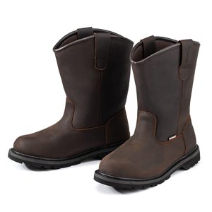 Chaussures de sécurité pour hommes en cuir Crazy Horse, anti-écrasement, anti-perforation, semelle en caoutchouc, chaussures de sécurité de haute qualité pour chantier - Product Image 3