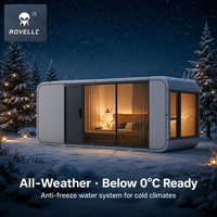 Maison capsule compacte de 13 m², série A, Space Pod, 1 lit, 1 salle de bain, structure en acier, mini-maison pour jardin, ADU, glamping