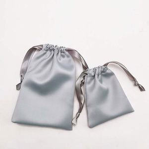 Custom Small Black Rose Gold <b>Gift</b> Draw String <b>Bag</b> Pouch Pink <b>White</b> Large Dust Silk Satin Drawstring <b>Bag</b> With Logo - Product Image 3