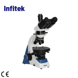 Infitek 40X 100X 400X 1000X microscopio polarizzatore ottico trinoculare da laboratorio (Seidentopf)