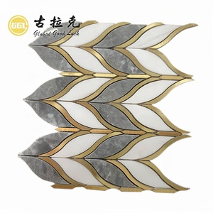 Marmo a getto d'acqua mattonelle di <span class=keywords><strong>mosaico</strong></span> in ottone piastrelle intarsio con pietre di marmo a getto d'acqua <span class=keywords><strong>mosaico</strong></span> - Product Image 4