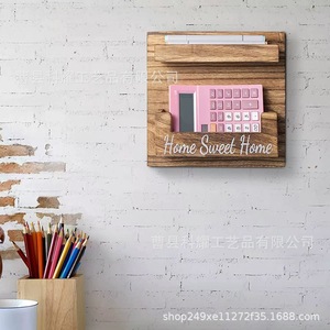 Wooden Wall Mounted Storage Rack 2 Tier Rectangle Multipurpose Living Room Key Organizer Solid Wood <b>Home</b> Use - Product Image 4