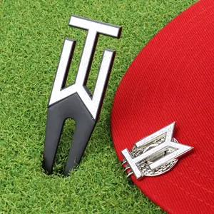 Creative Ball Marker Supplier Multifunctional Metal Golf Ball Marker hat clip chain Golf Divot Pitch Repair Tool